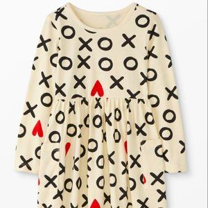 Girls Valentines Print Button Down Dress